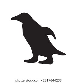 Penguin silhouette set collection isolated black on white background vector illustration