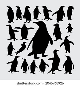 Penguin Silhouette. A set of penguin silhouettes