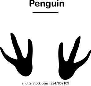 Silhouette pingüino con senderos. Ilustración vectorial sobre fondo blanco..eps