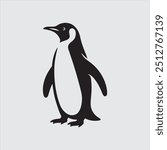 Penguin silhouette vector art illustration