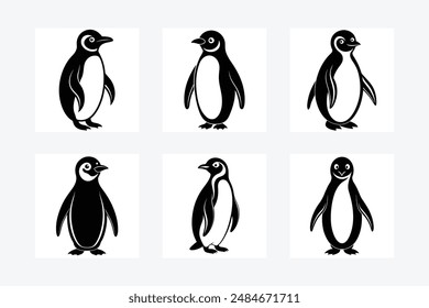 Penguin silhouette vector art illustration