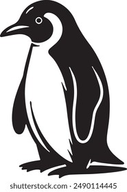 Penguin silhouette vector art illustration