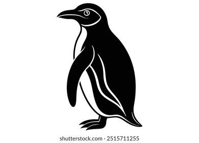 Penguin silhouette vector art .This is an editable and printable vector eps file