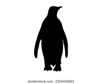 Silueta pingüino arte vectorial fondo blanco