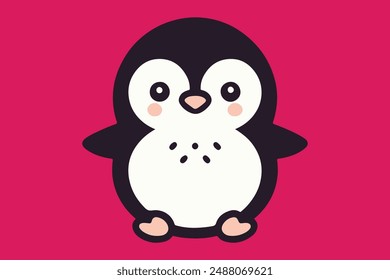 Penguin silhouette vector cartoon art design illustration 