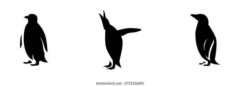 Pinguin Silhouette, Vektorgrafik, isolierter Hintergrund	