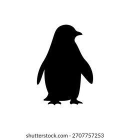 Design de ilustração plana de vetor de silhueta de pinguim.