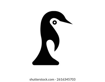 penguin silhouette vector, Penguin icon vector.