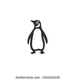 Penguin silhouette vector icon on a white background