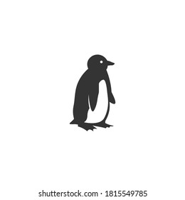 Penguin-Silhouette-Vektorgrafik auf weißem Hintergrund