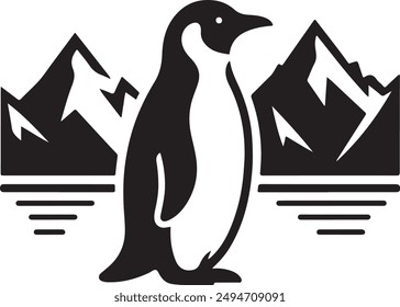 Penguin   silhouette vector style illustrator