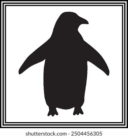 Penguin silhouette vector , wildlife animal illustration.