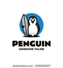 Penguin Simple Mascot Logo Template