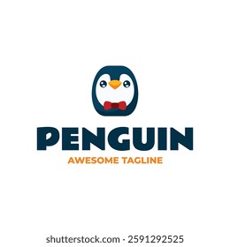 Penguin Simple Mascot Logo Template