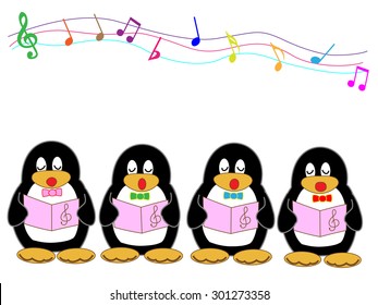 Penguin to sing happily