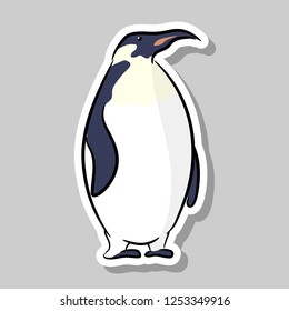 Penguin. Sketch sticker vector drawing