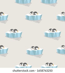 penguin sleep on ice floe pattern