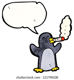 penguin smoking cigarette