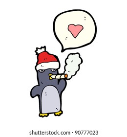 penguin smoking joint cartoon