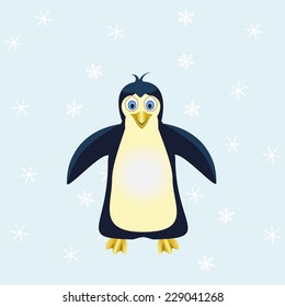 penguin and snow