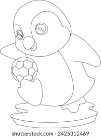 Penguin Soccer player Soccer Sports Animal Vector Graphic Art Illustration