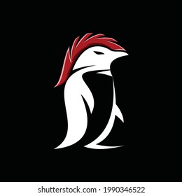 Penguin Spartan Vector Logo Design