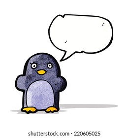 Pinguin mit Wortblase-Cartoon