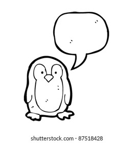 pingüino con caricatura de burbuja de habla
