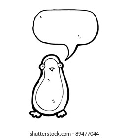 Pinguin mit Wortblase-Cartoon