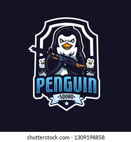 Penguin Squad - Mascot & E-sport Logo - All elements on this template are editable with vector software