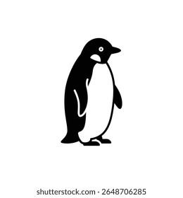 Pinguim de pé com nadadeiras para bonito Ícone da vida selvagem