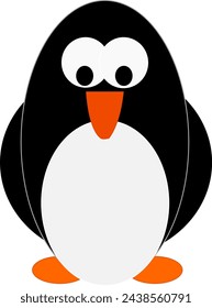 penguin standing single in vector illustration