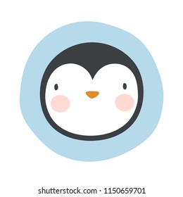 Fondo del adhesivo pingüino, ilustración vectorial