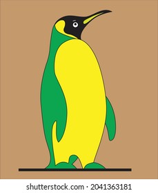Penguin stock illustrations cute cartoon vector green yellow black colored polar penguins.