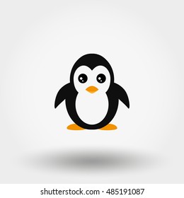 Penguin. Stuffed toy. Icon for web and mobile application. Vector illustration on a white background. Flat design style.