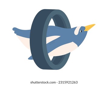 Penguin Suffer From Waste Vector Illustration