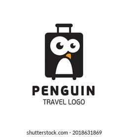 Penguin Suitcase Travel Logo Design