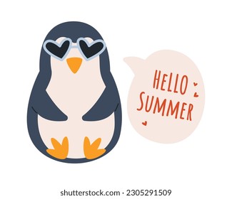 Penguin In Sunglasses Vector Illustration