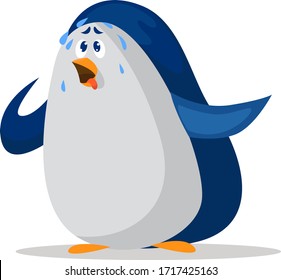 Sudoración pingüina, ilustración, vector sobre fondo blanco
