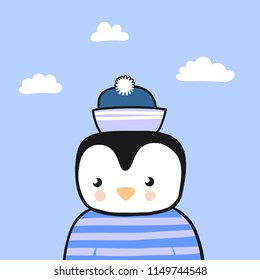 Penguin. Sweet animal. Vector.