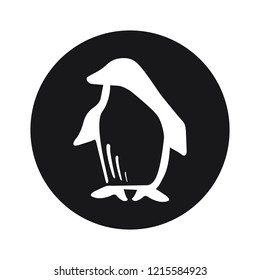 Penguin symbol black on the white background round