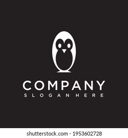 Penguin symbol silhouette logo design