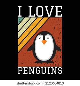 Diseño E Ilustración Vectorial De Camisas Pingüinas. 