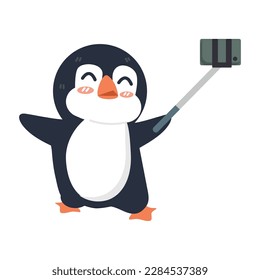 penguin taking a selfie symbol