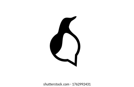 penguin talk vektor logo icon