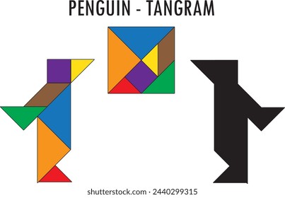 Penguin Tangram Puzzle. Education and Creativity.