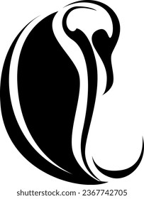 Penguin tattoo, tattoo illustration, vector on a white background.
