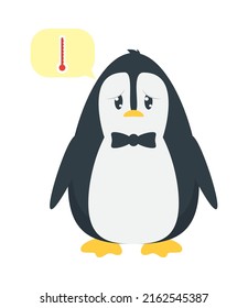 penguin thinking about high temperature