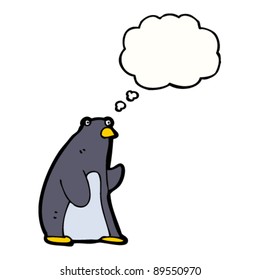 penguin thinking cartoon character