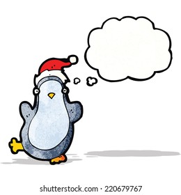 penguin with thought bubble